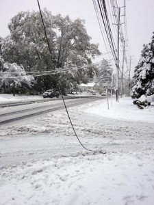 Snow in Westwood (10/29/11).